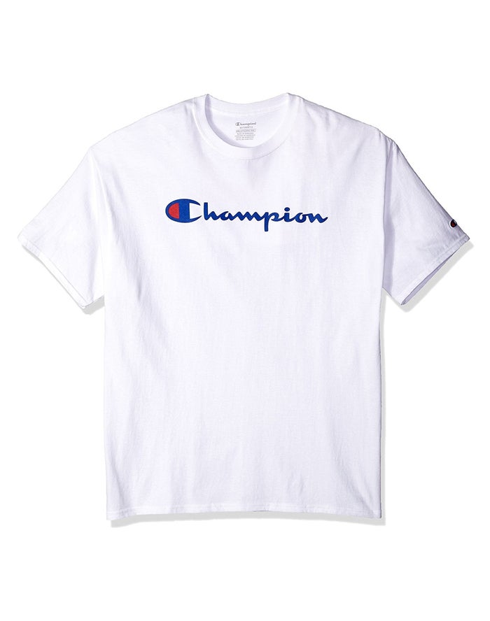 Champion Cotton Script Logo T-Shirt Meisjes - Wit - Belgie 5347QDBXH